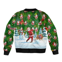Custom Funny Christmas Golf Shirt Mens Golf Bomber Jacket Santa Golfer Christmas - Wonder Print Shop