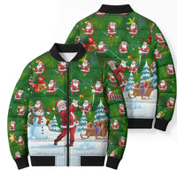 Custom Funny Christmas Golf Shirt Mens Golf Bomber Puffer Jacket Santa Golfer Christmas - Wonder Print Shop