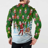 Custom Funny Christmas Golf Shirt Mens Golf Button Sweatshirt Santa Golfer Christmas - Wonder Print Shop
