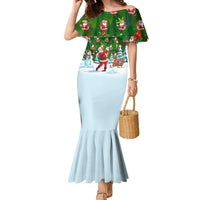 Custom Funny Christmas Golf Shirt Mens Golf Family Matching Mermaid Dress and Hawaiian Shirt Santa Golfer Christmas - Wonder Print Shop