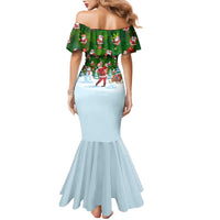 Custom Funny Christmas Golf Shirt Mens Golf Family Matching Mermaid Dress and Hawaiian Shirt Santa Golfer Christmas - Wonder Print Shop