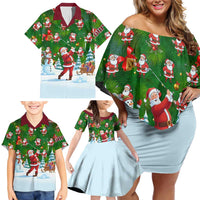 Custom Funny Christmas Golf Shirt Mens Golf Family Matching Off Shoulder Short Dress and Hawaiian Shirt Santa Golfer Christmas - Wonder Print Shop