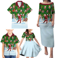 Custom Funny Christmas Golf Shirt Mens Golf Family Matching Puletasi and Hawaiian Shirt Santa Golfer Christmas - Wonder Print Shop