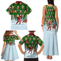 Custom Funny Christmas Golf Shirt Mens Golf Family Matching Tank Maxi Dress and Hawaiian Shirt Santa Golfer Christmas - Wonder Print Shop
