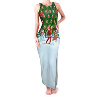 Custom Funny Christmas Golf Shirt Mens Golf Family Matching Tank Maxi Dress and Hawaiian Shirt Santa Golfer Christmas - Wonder Print Shop