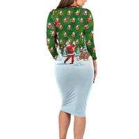 Custom Funny Christmas Golf Shirt Mens Golf Long Sleeve Bodycon Dress Santa Golfer Christmas - Wonder Print Shop