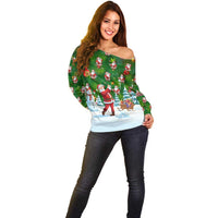 Custom Funny Christmas Golf Shirt Mens Golf Off Shoulder Sweater Santa Golfer Christmas - Wonder Print Shop