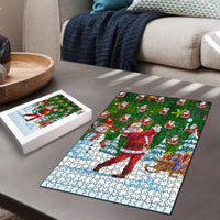 Funny Christmas Golf Shirt Mens Golf Puzzle Santa Golfer Christmas - Wonder Print Shop