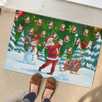 Funny Christmas Golf Shirt Mens Golf Rubber Doormat Santa Golfer Christmas - Wonder Print Shop