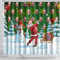 Funny Christmas Golf Shirt Mens Golf Shower Curtain Santa Golfer Christmas - Wonder Print Shop