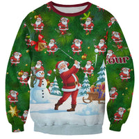 Custom Funny Christmas Golf Shirt Mens Golf Sweatshirt Santa Golfer Christmas - Wonder Print Shop
