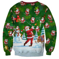 Custom Funny Christmas Golf Shirt Mens Golf Sweatshirt Santa Golfer Christmas - Wonder Print Shop
