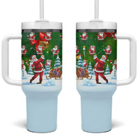 Funny Christmas Golf Shirt Mens Golf Tumbler With Handle Santa Golfer Christmas - Wonder Print Shop