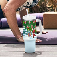 Funny Christmas Golf Shirt Mens Golf Tumbler With Handle Santa Golfer Christmas - Wonder Print Shop
