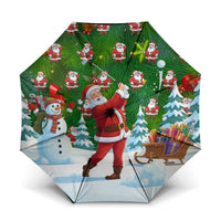 Funny Christmas Golf Shirt Mens Golf Umbrella Santa Golfer Christmas - Wonder Print Shop