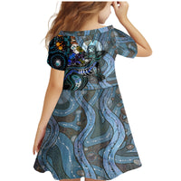 Kangaroo Aboriginal Pattern Dot Art Family Matching Mermaid Dress and Hawaiian Shirt - Wonder Print Shop