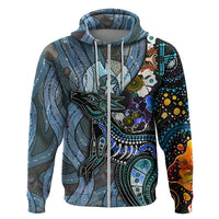 Kangaroo Aboriginal Pattern Dot Art Hoodie - Wonder Print Shop