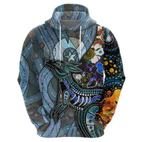 Kangaroo Aboriginal Pattern Dot Art Hoodie - Wonder Print Shop