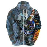 Kangaroo Aboriginal Pattern Dot Art Hoodie - Wonder Print Shop
