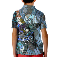 Kangaroo Aboriginal Pattern Dot Art Kid Polo Shirt - Wonder Print Shop