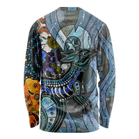 Kangaroo Aboriginal Pattern Dot Art Long Sleeve Shirt - Wonder Print Shop