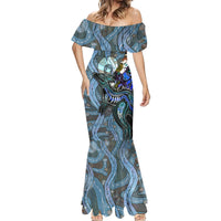 Kangaroo Aboriginal Pattern Dot Art Mermaid Dress - Wonder Print Shop