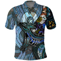 Kangaroo Aboriginal Pattern Dot Art Polo Shirt - Wonder Print Shop
