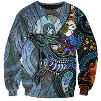 Kangaroo Aboriginal Pattern Dot Art Sweatshirt - Wonder Print Shop