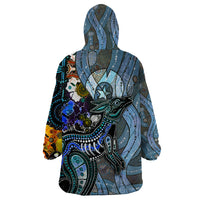 Kangaroo Aboriginal Pattern Dot Art Wearable Blanket Hoodie - Wonder Print Shop