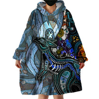 Kangaroo Aboriginal Pattern Dot Art Wearable Blanket Hoodie - Wonder Print Shop