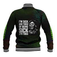 Fannie Lou Hamer Baseball Jacket Im Sick and Tired Quote Design Bold Portrait and Civil Rights Movement Tribute - Wonder Print Shop