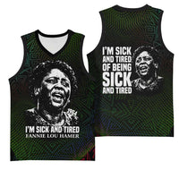 Fannie Lou Hamer Basketball Jersey Im Sick and Tired Quote Design Bold Portrait and Civil Rights Movement Tribute - Wonder Print Shop
