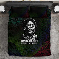 Fannie Lou Hamer Bedding Set Im Sick and Tired Quote Design Bold Portrait and Civil Rights Movement Tribute - Wonder Print Shop