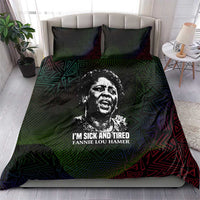 Fannie Lou Hamer Bedding Set Im Sick and Tired Quote Design Bold Portrait and Civil Rights Movement Tribute - Wonder Print Shop
