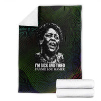 Fannie Lou Hamer Blanket Im Sick and Tired Quote Design Bold Portrait and Civil Rights Movement Tribute - Wonder Print Shop