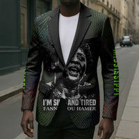 Fannie Lou Hamer Blazer Im Sick and Tired Quote Design Bold Portrait and Civil Rights Movement Tribute - Wonder Print Shop
