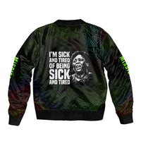 Fannie Lou Hamer Bomber Jacket Im Sick and Tired Quote Design Bold Portrait and Civil Rights Movement Tribute - Wonder Print Shop