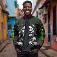 Fannie Lou Hamer Bomber Jacket Im Sick and Tired Quote Design Bold Portrait and Civil Rights Movement Tribute - Wonder Print Shop