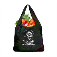 Fannie Lou Hamer Grocery Bag Im Sick and Tired Quote Design Bold Portrait and Civil Rights Movement Tribute - Wonder Print Shop