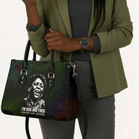 Fannie Lou Hamer Leather Bag Im Sick and Tired Quote Design Bold Portrait and Civil Rights Movement Tribute - Wonder Print Shop