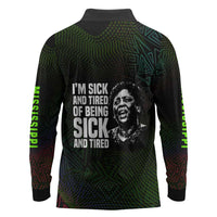 Fannie Lou Hamer Long Sleeve Polo Shirt Im Sick and Tired Quote Design Bold Portrait and Civil Rights Movement Tribute - Wonder Print Shop
