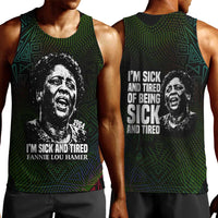 Fannie Lou Hamer Men Tank Top Im Sick and Tired Quote Design Bold Portrait and Civil Rights Movement Tribute - Wonder Print Shop