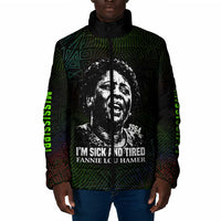 Fannie Lou Hamer Padded Jacket Im Sick and Tired Quote Design Bold Portrait and Civil Rights Movement Tribute - Wonder Print Shop