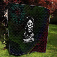 Fannie Lou Hamer Quilt Im Sick and Tired Quote Design Bold Portrait and Civil Rights Movement Tribute - Wonder Print Shop