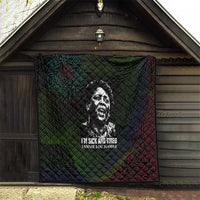 Fannie Lou Hamer Quilt Im Sick and Tired Quote Design Bold Portrait and Civil Rights Movement Tribute - Wonder Print Shop