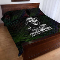 Fannie Lou Hamer Quilt Bed Set Im Sick and Tired Quote Design Bold Portrait and Civil Rights Movement Tribute - Wonder Print Shop