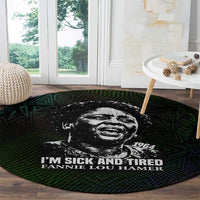 Fannie Lou Hamer Round Carpet Im Sick and Tired Quote Design Bold Portrait and Civil Rights Movement Tribute - Wonder Print Shop