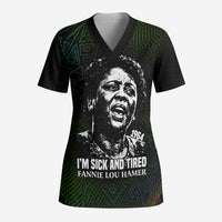 Fannie Lou Hamer Scrub Top Im Sick and Tired Quote Design Bold Portrait and Civil Rights Movement Tribute - Wonder Print Shop