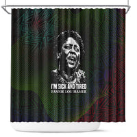 Fannie Lou Hamer Shower Curtain Im Sick and Tired Quote Design Bold Portrait and Civil Rights Movement Tribute - Wonder Print Shop