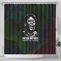 Fannie Lou Hamer Shower Curtain Im Sick and Tired Quote Design Bold Portrait and Civil Rights Movement Tribute - Wonder Print Shop